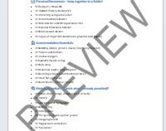 What to take to University Essentials Checklist - Customisable