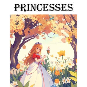 Princesses - 30 Printable Coloring Pages for Kids | Cute Princess Activity Book | Fun Fairy Tale PDF to Color