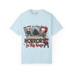 Horror-Themed Unisex T-Shirt, Spooky Gift, Halloween Attire, Horror Fan Shirt, Comic Style Graphic Tee, Unique Costume Top