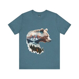 Nature-Inspired Bear Graphic Tee | Unisex Jersey Shirt, Outdoor Apparel, Wildlife Lover Gift, Casual Wear, Hiking Shirt
