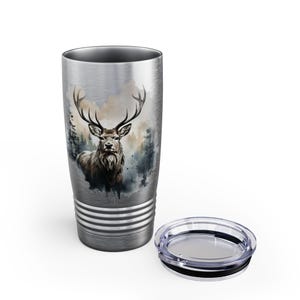 Majestic Stag Tumbler | 20oz Travel Mug, Nature Lover Gift, Camping Gear, Wildlife Enthusiast, Outdoor Adventure