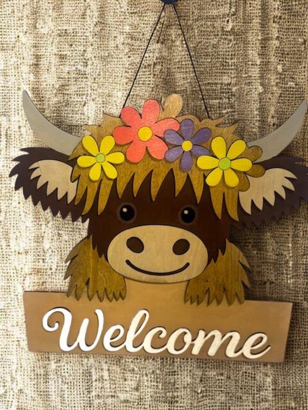 Cow Welcome Hanging Sign Farmhouse Rustic Wall Decor Wooden Sign Photo Inspiration
