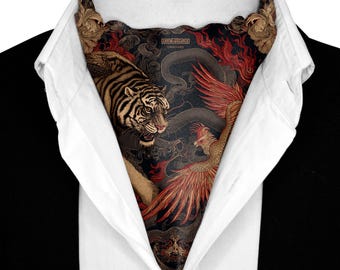 Luxury Silk Ascot Cravat for Men - Elegant Wedding  Formal Accessory, Handcrafted Neckwear for Suits & Tuxedos | DRAVON