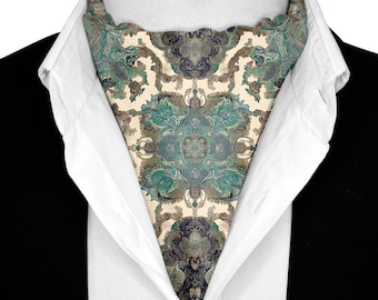 Luxury Silk Ascot Cravat for Men - Elegant Wedding  Formal Accessory, Handcrafted Neckwear for Suits & Tuxedos | SELENE