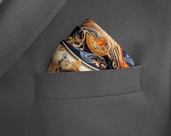 Zijden pochet voor de getuige, luxe herenzakdoek, accessoire voor het trouwpak, cadeau voor de getuige, elegante pochet voor de bruidegom