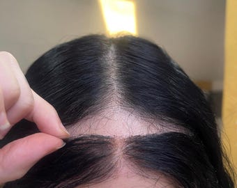 Voorhoofd HD onzichtbare kanten haartopper Haarlijn voorhoofdtopper, halve pruik inch, haarlijntopper, frontale kantstrook, mensenhaar, nepfrange