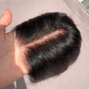Ultra-Thin HD Invisible Lace Hair Topper 4x4inch, 16 inch Human Hair topper with clip , Face-Framing Fringe, wig for women , thin hair