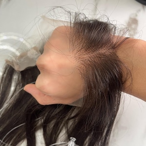 Ultra-Thin HD Invisible Lace Hair Topper Hairline Forehead Topper 2x12 , Human Hair, 14 inch topper ,Hairline topper, Frontal lace strip