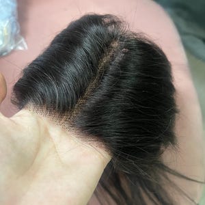 Schwarze dünne Spitze Haar Topper 3,5 x 4 Zoll, 11 Zoll Echthaar Topper mit Clip, Face-Framing Fringe, Perücke für Frauen, dünnes Haar