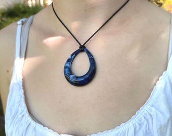 Hars hanger ketting, druppelvormige hanger choker, Y2K-stijl ketting, unieke hars bedelsieraden, ketting jaren 90 stijl, boho hippie accessoire