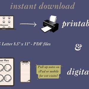 Digital Cat Planner | Pet Parent Log + Sitter Guide | Printable Vet and ...