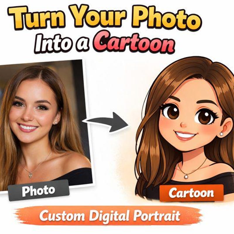 Custom Cartoon Portrait - Etsy