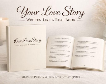 Libro di storie d'amore personalizzato in formato PDF / Libro d'amore di coppia personalizzato / Storia d'amore romantica di 50 pagine / Regalo di San Valentino per lui e lei