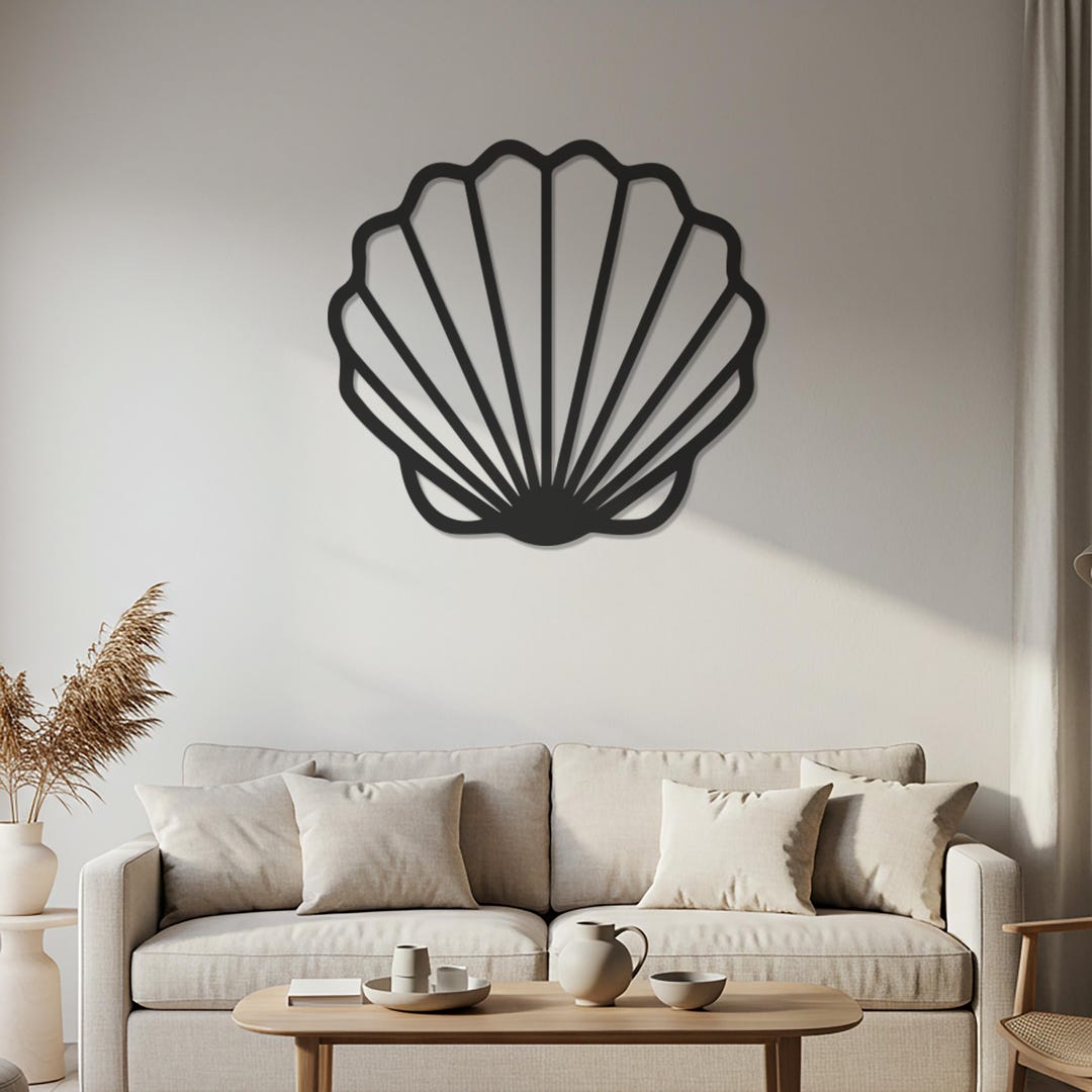 Sea Shell Metal Wall Art, Nautical Ocean Wall Decor for Living Room ...