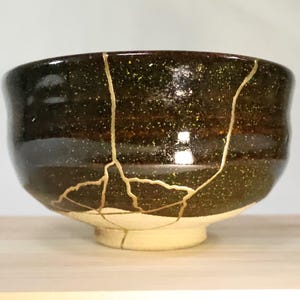 Authentic Japanese Kintsugi small bowl gold repair pottery gold To my kind mom Dear friends, To my good sister gifts