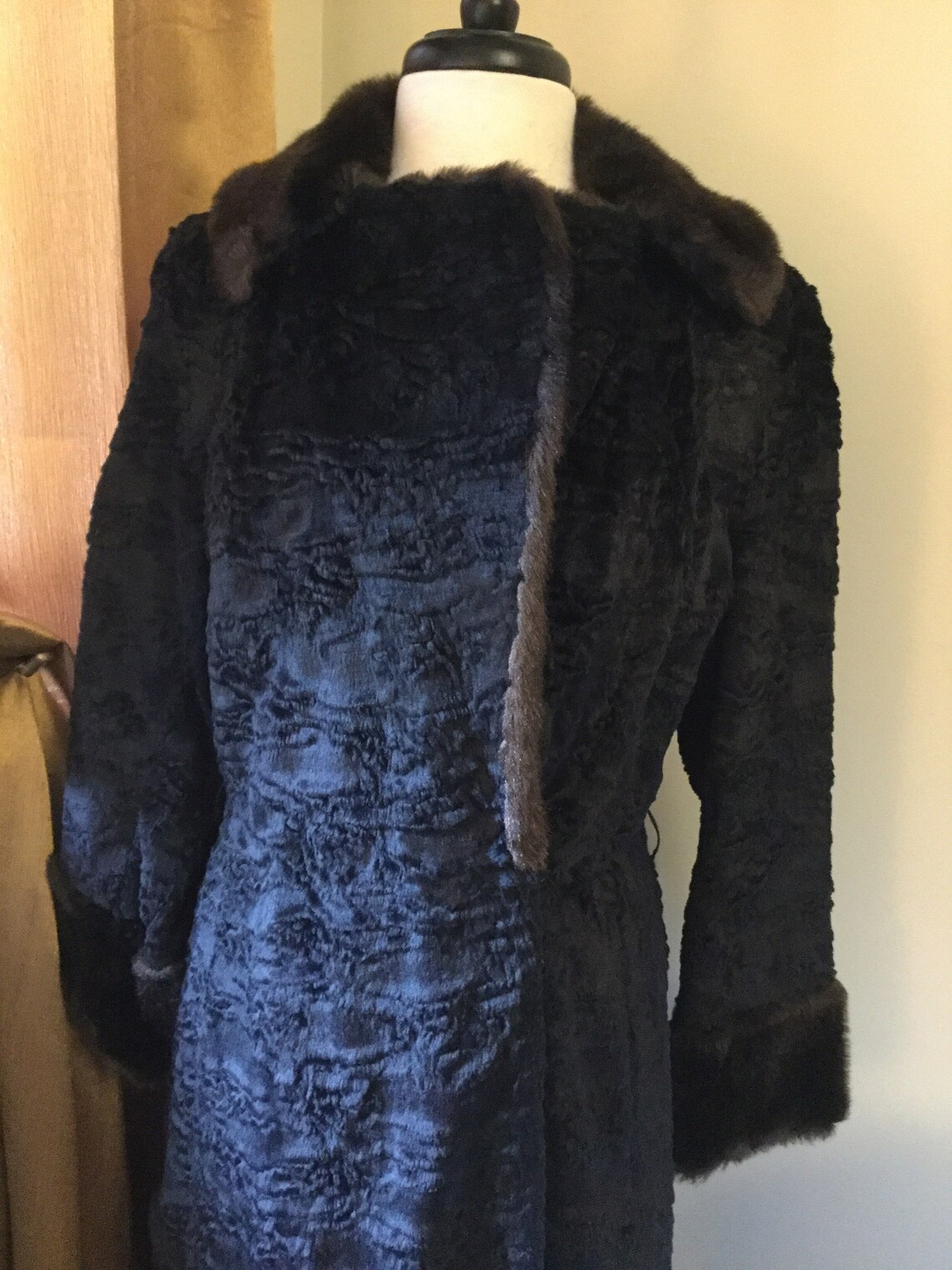 Vintage Persian Lamb Look Coat 1950s Etsy