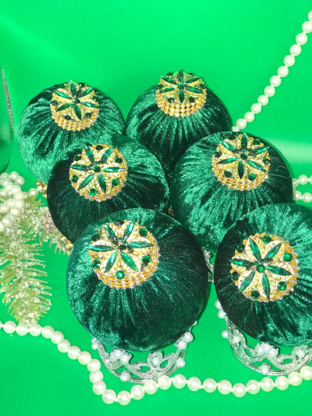 Emerald Green Christmas Ornaments