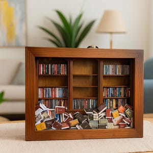 Anxiety Bookshelf, Miniature Book Shelf with Tiny Books, Stress Relief Decor, Unique Mental Health Gift,Valentine’s, Mother’s Day, Christmas