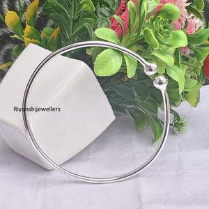Handmade 925 Sterling Silver Ball Cuff Bracelet: Boho Bangle
