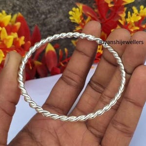 Handgjort armband i 925 Stirling Silver med vridna örhängen - Stacking Jewelry