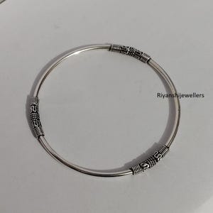 Handmade Sterling Silver Tribal Bangle: Balinese Bracelet