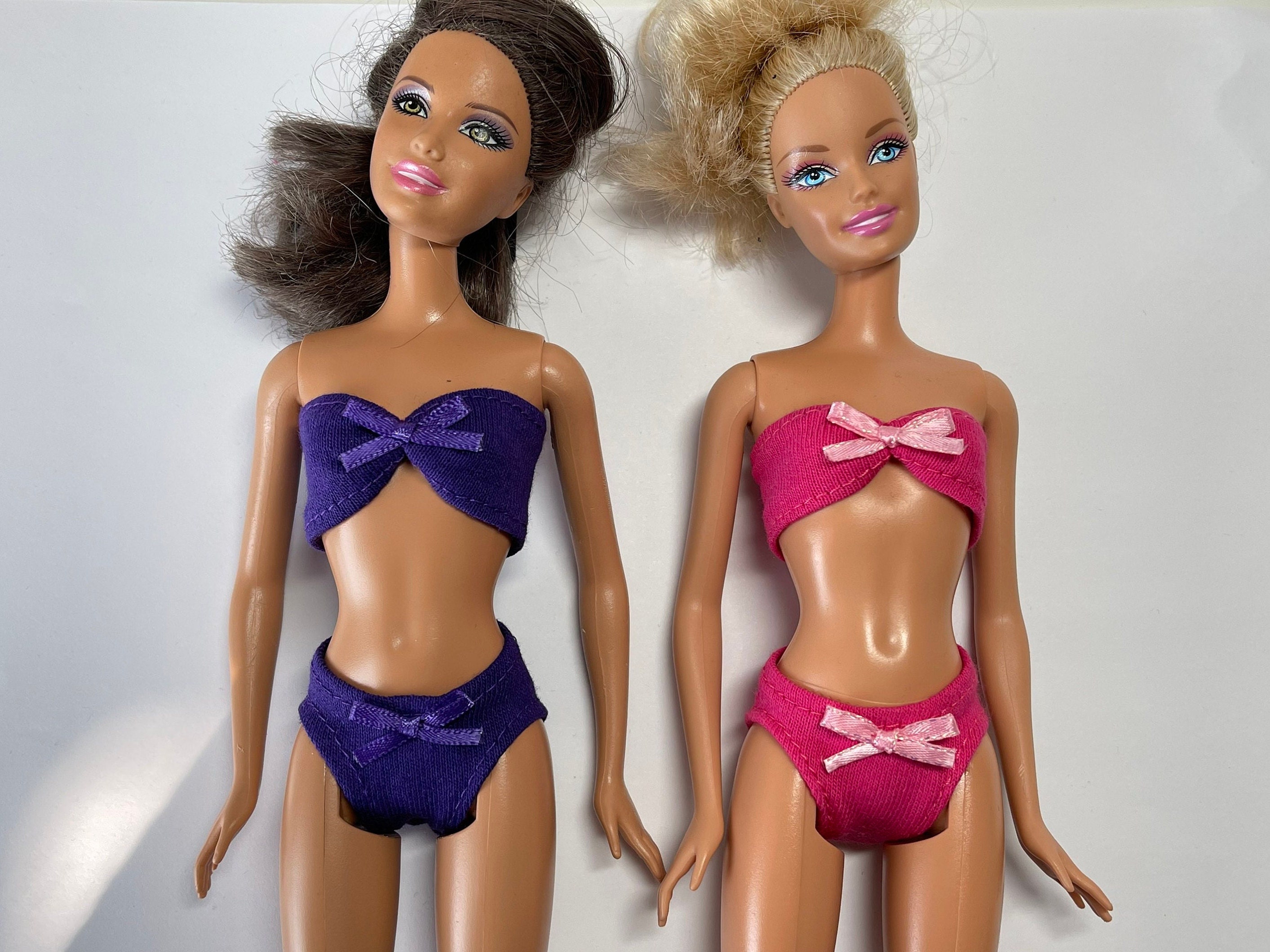 2 Bra & Panty Sets for Barbie and Similar Fashion Dolls Purple And/or Dark  Pink -  UK