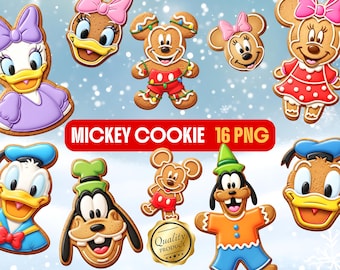 Micky Weihnachten Lebkuchen PNG Clipart, Urlaub Cartoon Aufkleber (Digitaler Download)