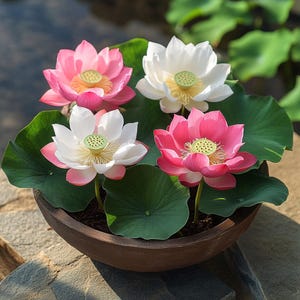 Mixed Bowl Lotus Seeds | Colorful Mini Lotus Flowers for Patio Pots & Water Gardens | Easy to Grow