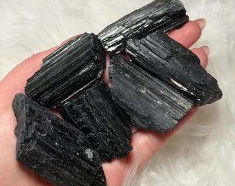 Black Tourmaline Raw Chunk - Crystal - Chakra - Natural Gemstone - Protection