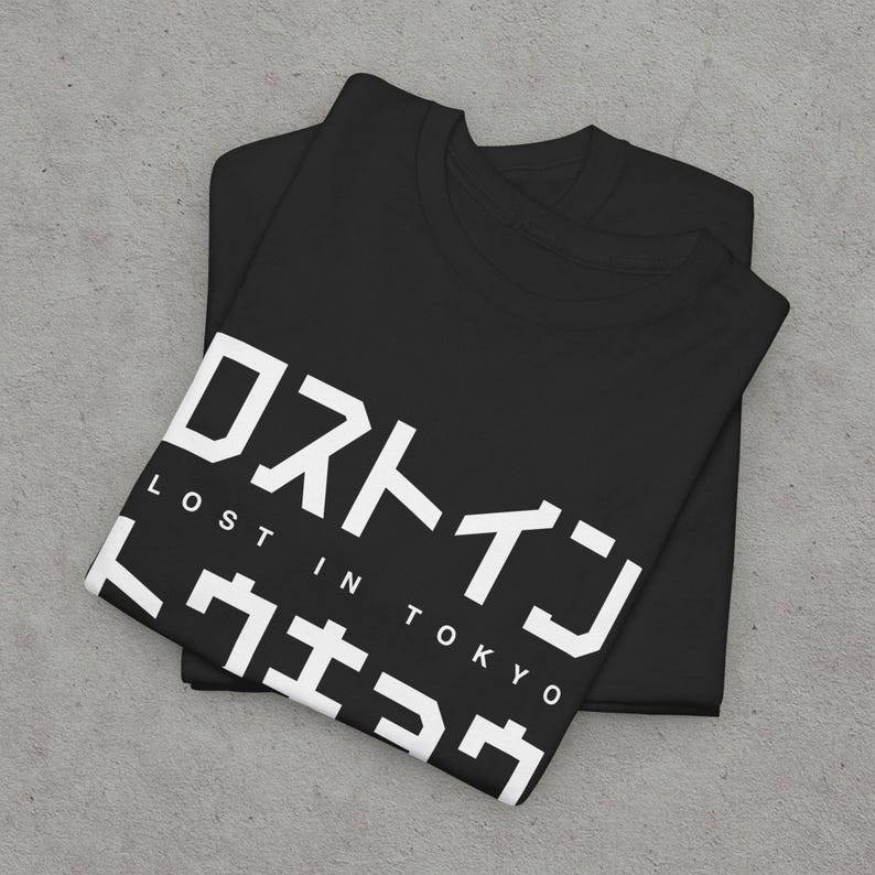 Lost in Tokyo Kanji Typography Minimal Streetwear Design image 2