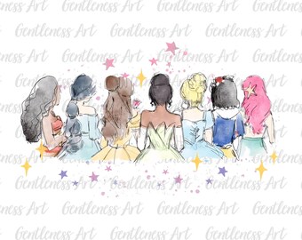 Retro Colorful Castle Png, Watercolor Princesses Png, Mouse Ear Castle Png, Family Vacation 2026, Magic Kingdom Png, Sublimation Design Png