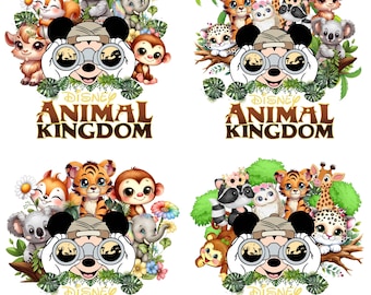 Animal Kingdom PNG Bundle, Mouse and Friends Let's Get Wild Png, Retro Magic Kingdom Png, Wild Life Png Vintage Disney Safari Vacation 2026