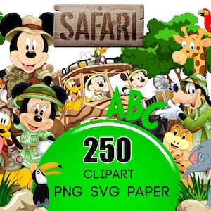 Mickey Safari Png Birthday Cut Files For Cricut, Clipart, Digital Papers, Jungle Animal Kingdom svg, 2025 Disney Wild Trip Shirt Cake Topper