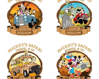 Animal Kingdom PNG Design Bundle, Leopard Mouse and Friends Let's Get Wild, Retro Magic Kingdom Wild Life Disney Safari Family Vacation 2026