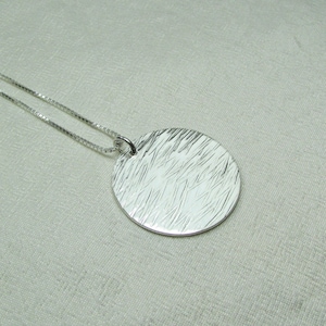 Custom Hand Stamped Jewelry Sterling Silver Disc Necklace Big Circle Necklace Simple Layered Necklace Hammered Dot Necklace Gift for Her