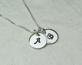 Initial Necklace Sterling Silver Monogram Necklace Personalized Necklace for Mom Mothers Necklace Personalized Jewelry for Grandma Necklace