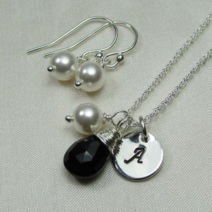 Personalized Bridesmaid Jewelry Set Monogram Bridesmaid Necklace Earrings Bridal Jewelry Set Bridesmaid Gift Wedding Jewelry Set