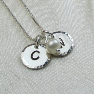 Personalized Mothers Necklace Personalized Necklace for Mom Two Initial Necklace Sterling Silver Monogram Necklace Couples Necklace