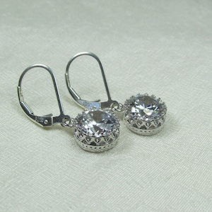 Bridesmaid Jewelry CZ Bridal Earrings Cubic Zirconia Bridesmaid Earrings Bridesmaid Gift Sterling Silver Bridal Jewelry Wedding Jewelry