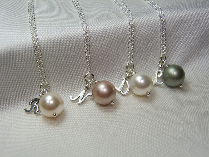 Bridesmaid Jewelry Set of 5 Pearl Bridesmaid Necklace Etsy