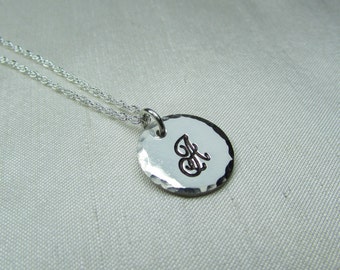 Initial Necklace Sterling Silver Monogram Necklace Mothers Necklace Personalized Necklace for Mom Custom Hand Stamped Initial Jewelry