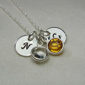 Mothers Necklace Birthstone Necklace Initial Necklace Monogram Necklace Personalized Necklace Grandma Necklace Personalized Jewelry Gift