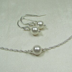 Bridesmaid Necklace Earrings Set Pearl Bridal Jewelry Set Pearl Bridesmaid Jewerly Bridesmaid Gift Bridal Necklace Wedding Jewelry Set