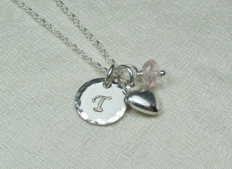 Initial Necklace Sterling Silver Personalized Necklace for Mom Birthstone Necklace Mothers Necklace Personalized Jewelry Monogram Necklace