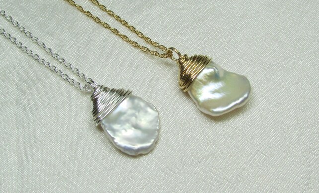 Bridesmaid Necklace Keshi Pearl Necklace Bridesmaid Jewelry Keishi