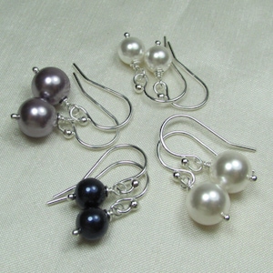 Classic Pearl Earrings Pearl Bridesmaid Earrings Bridesmaid Gift Bridesmaid Jewelry Sterling Silver Earrings Wedding Jewelry image 1