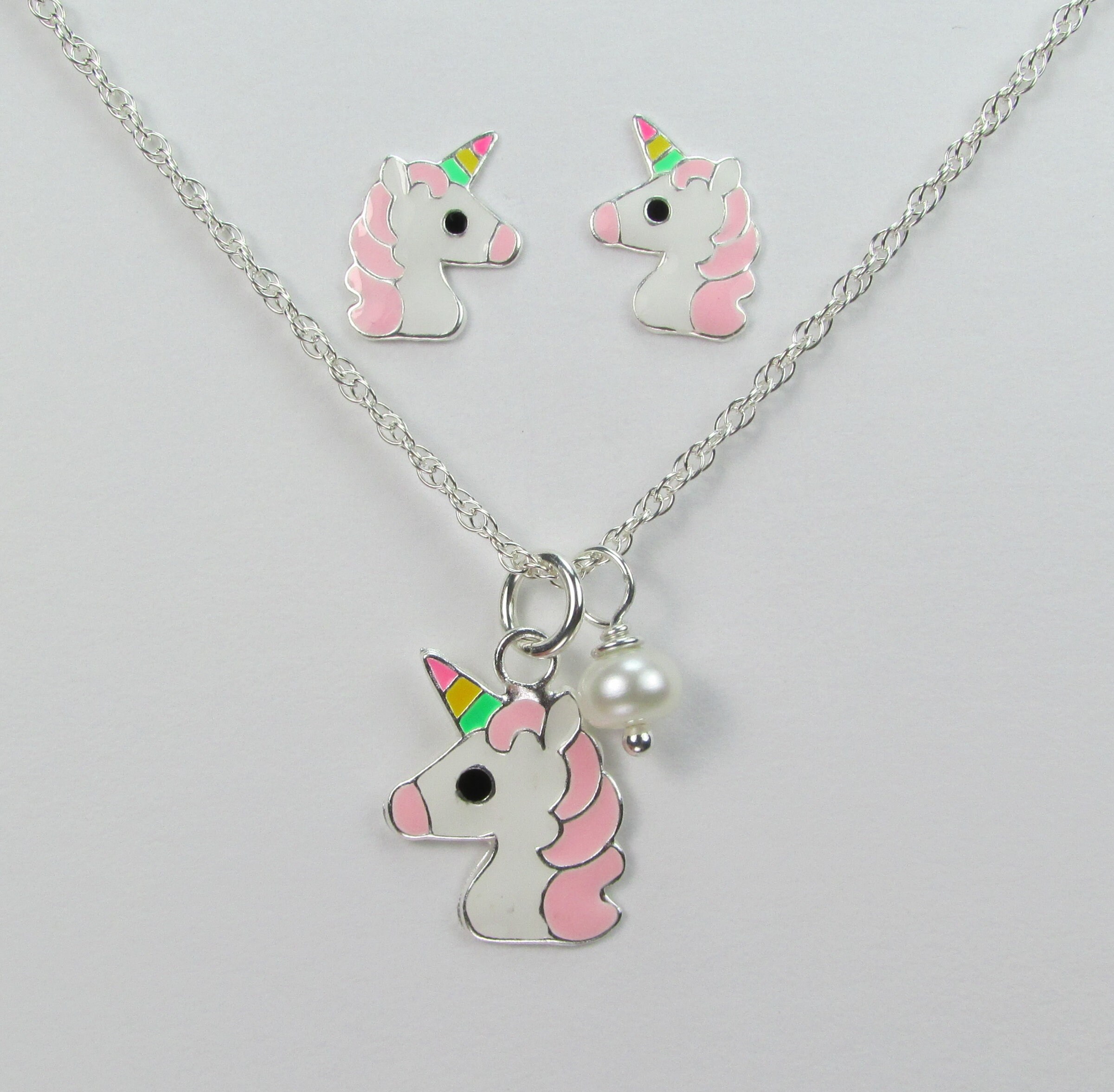 Unicorn Necklace for Girls Personalized Jewelry Gift Sterling Etsy
