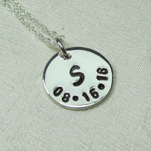 Mothers Necklace Personalized Necklace for Mom Initial Necklace Sterling Silver Monogram Necklace Birth Date Necklace Personalized Jewelry