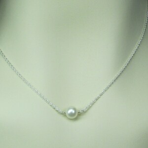 Real Pearl Necklace Bridesmaid Jewelry Single Pearl Necklace Bridesmaid Necklace Bridesmaid Gift Wedding Jewelry Pearl Bridal Necklace