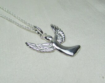 Angel Necklace Sterling Silver Angel Wing Necklace for Mothers Necklace Guardian Angel Jewelry Memorial Necklace Remembrance Necklace